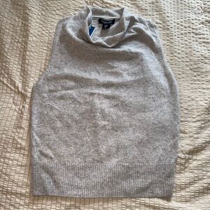 *Damage* NWT Rachel Zoe Grey Cashmere Sleeveless Cowl Neck Sweater